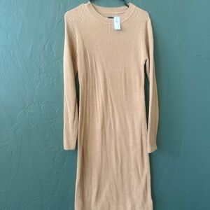 Gap Tan Ribbed Knit Dress